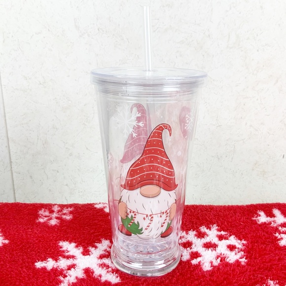 Other - Gnome Candy Canes Light Up Tumbler Cup Straw Christmas 14 Oz Flashing 3 Setting
